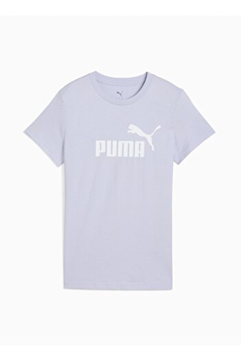 Puma 68237147 ESS No. 1 Logo Tee (s) Coo Açık Mavi Yuvarlak Yaka Regular Fit Baskılı Kadın T-Shirt