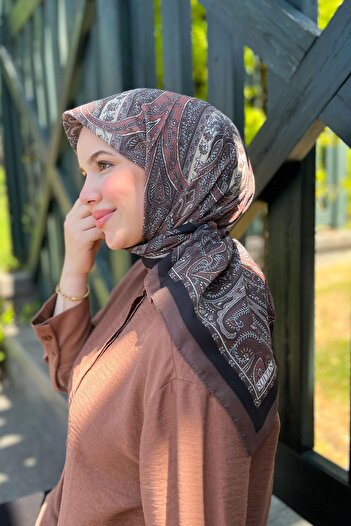 Sultan Eşarp Sultan Fresh Cotton Scarf - Tile Pattern - Sfe012-02