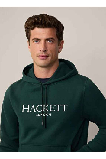 Hackett Kapüşon Yaka Koyu Yeşil Erkek Sweatshırt HM581289