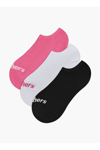 SKECHERS Logo Print Non Terry No Show Socks - Set of 3
