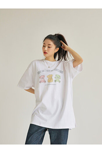 Flaubert - Wonderful California Printed Cotton Oversize T-Shirt Large Size