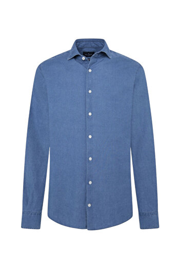 Hackett Slim Fit Gömlek Yaka Mavi Erkek Gömlek HM3010027