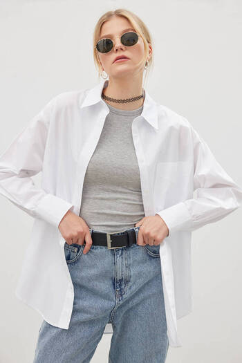 BE BLUE 90s White Poplin Shirt