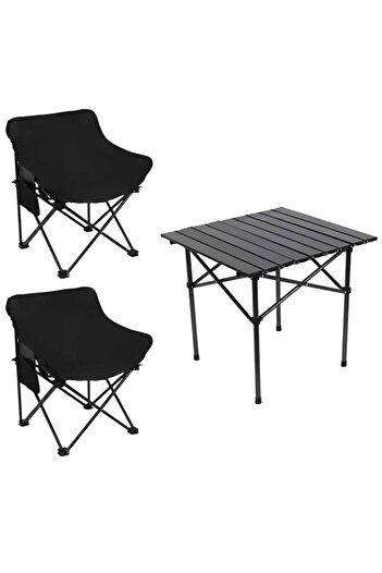 Generic Outdoor Picnic Set 2 Chairs and Table Folding Lightweight Portable Made of High Quality Fabric