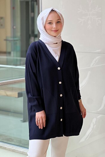 Ghisa Crossed Thin Ribbed Knit Cardigan