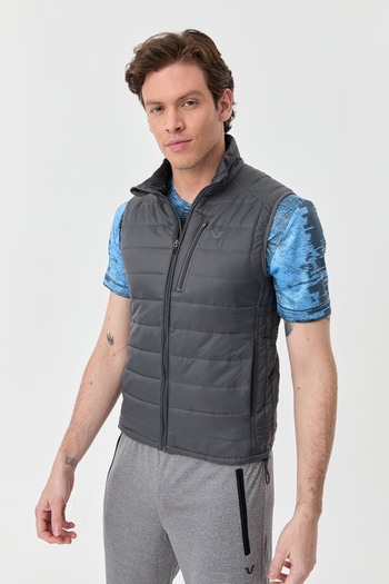 bilcee Men's Gray Zero Sleeve Zippered Pocket Vest 1268