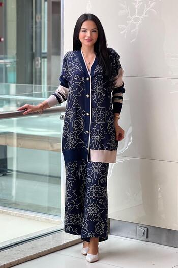 Ghisa Star Floral Cardigan Pants Set