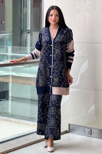 Ghisa Star Floral Cardigan Pants Set