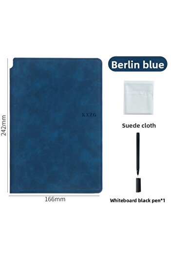Choice 23*17 inches blue 1 Pcs Reusable Whiteboard Notebook Set With Whiteboard Pen Erasing Cloth Leather M
