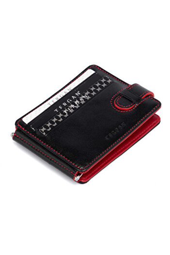Tergan Black Genuine Leather Unisex Credit Card Holder - S1Kk 00001637 -I13