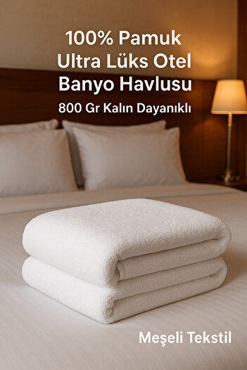 MEŞELİ TEKSTİL Ultra Luxury White Hotel Bath Towel - 2 Pieces, 90X180 King Size, 1000 Gr (Recommended Product)