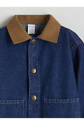 LC Waikiki Indigo Gömlek Yaka Erkek Bebek Jean Ceket