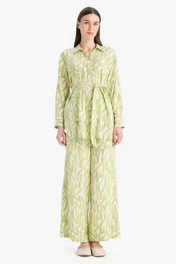 DeFacto Relax Fit Patterned Viscose Long Sleeve Tunic D9753Ax25Sm