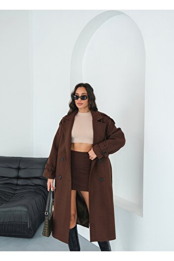 Chef d'atelier Women's Premium Winter Waist Belted Cashmere Coat