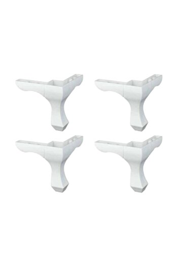 Adem Koç Lükens Mobilier Picior Masă de Capăt Drept 14 Cm Alb (Bucata de 4)