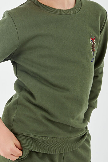 U.S. Polo Assn. Σετ αθλητικής φόρμας χακί για αγόρια U.S. Polo Assn