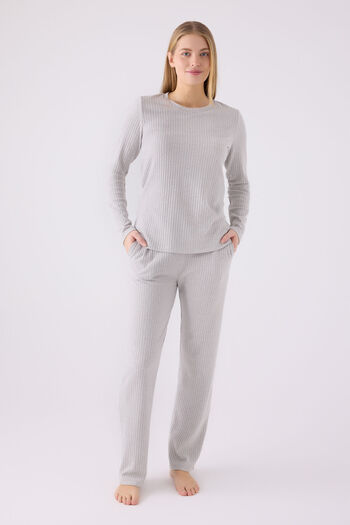 Pierre Cardin Women's Gray Long Sleeve Pajama Set
