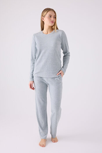 Pierre Cardin Women's Blue Long Sleeve Pajama Set
