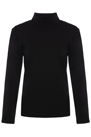 TOLIN Women's Long Sleeve Cotton Lycra Turtleneck Black Undershirt 6257
