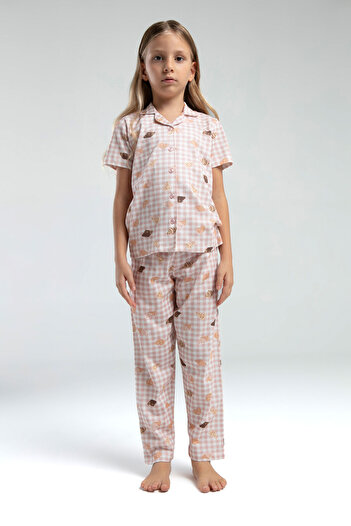 Rolypoly Girl's White Shirt Pajama Set