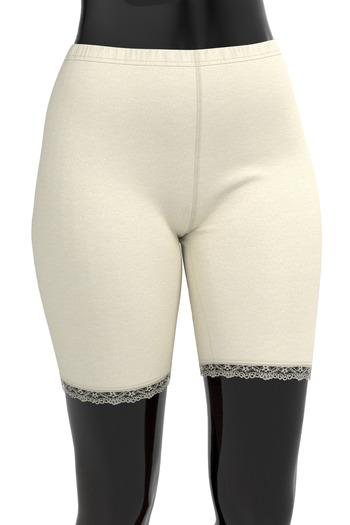 TOLIN Women's Lace Cream Tights - 100% Cotton 421