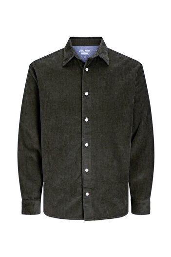 Jack & Jones Relaxed Dark Green Men's Shirt Jjcorduroy Overshirt Ls