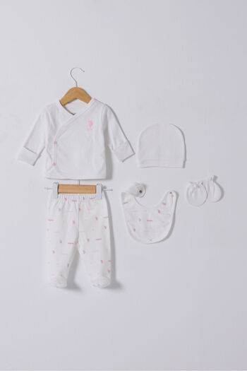 U.S. Polo Assn. Baby Girl White 5 Pack Hospital Release