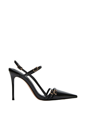 Steve Madden Womens Deagan Black Patent Heels