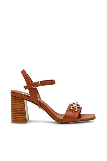 Steve Madden Womens Labella Cognac Leather Heels