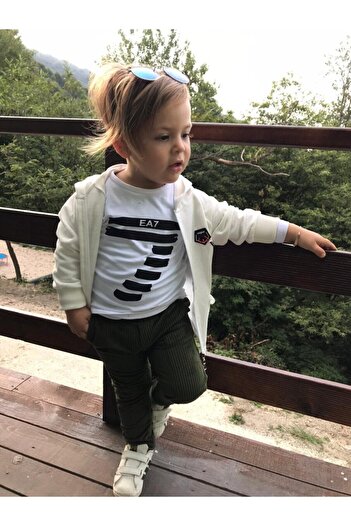 muzur kids Boy's Khaki Green Pants Top Suit