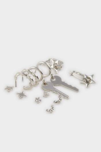 DeFacto Women's 6-Piece Silver Earrings E6467Axns