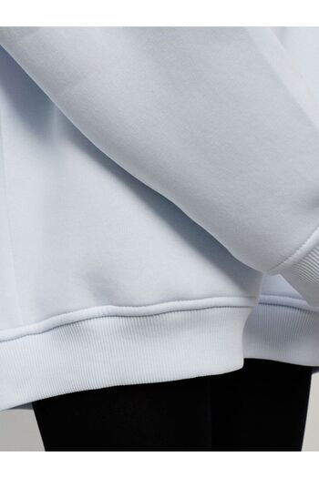 COMBİNE MİCHAİL Ecru γυναικείο φούτερ - Oversize, Μαλακό, Crew Neck, Χοντρό ράστερ