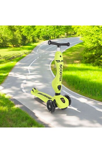 OEM 2-in-1 Transformable Scooter into Tricycle for Kids, Adjustable Height, LED Wheels, Green