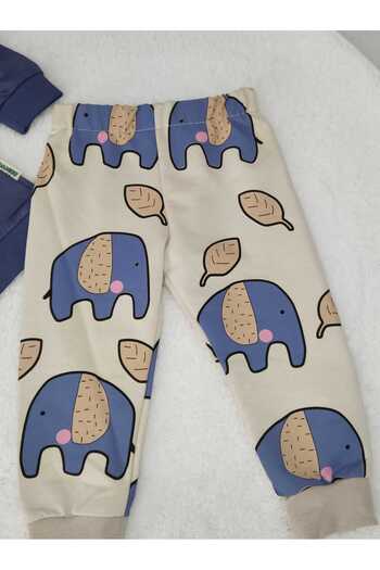 Store Cute Elephant Printed Boys' Tracksuit Set