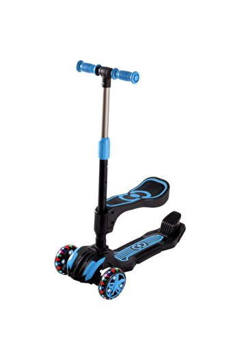 Furkan Toys Cool Wheels Led Işıklı Oturaklı Mavi Combo Scooter
