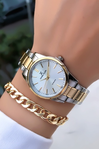 Daniel Klein New Season Women's Wristwatch Small Case Gold Silver Color 2 Years Warranty Bracelet Gift