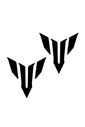 Choice 10-9.5cm C001-2 black 2Pcs Refit Sticker Reflective Vinyl Mt Logo Motorcycle Sticker Fit For Yamaha
