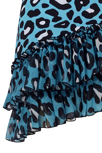 Nur Karaata Lily Blue Leo Top With Tigra Etek