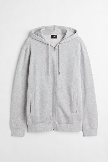 H&M Regular Fit Kapüşonlu ve Fermuarlı Üst