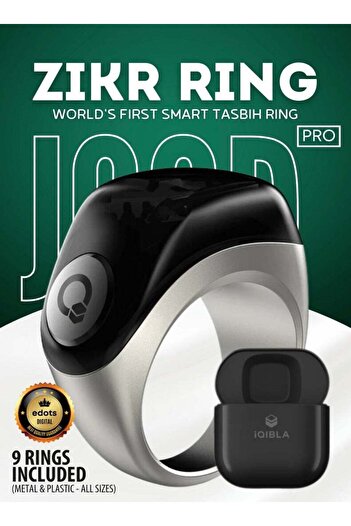 iqibla Zikr Ring Jood Pro – Smart Islamic Ring with Prayer Reminders, Tasbih Counter, Fitness Trac