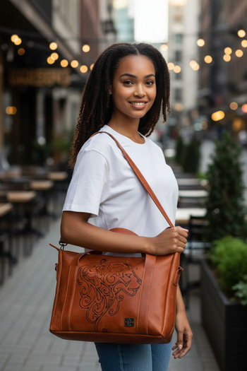 Mu leather design لاب توب وحقيبة LEO