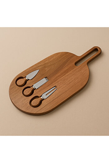 ECASATAL Acacia wood cheese set