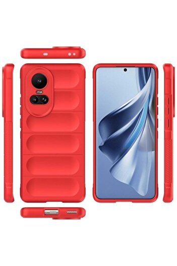 SKYDDAR INNOVATION Case for Oppo Reno10 / Reno10 Pro, Magic Shield, Silicon Mat, sticker set, Red