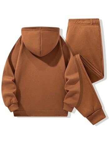 npLStore Children's Stitch Printed Oversize Hooded Sweatshirt Tracksuit Set