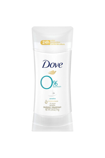 Dove Pack of 12 0% Aluminum Deodorant Stick – Sensitive Skin (74g)