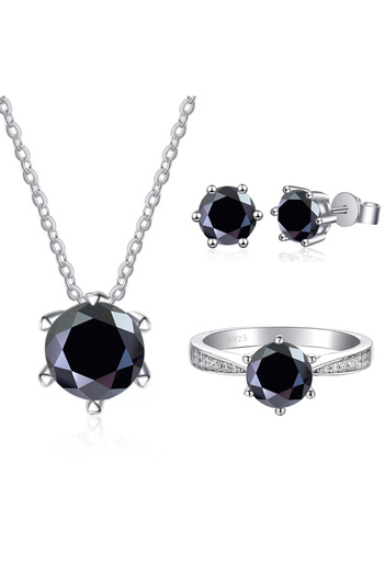 Choice 45cm 7 black JoyceJelly Moissanite Jewelry Set With 1CT D Color VVS 3EX moissanite stone pass diamon