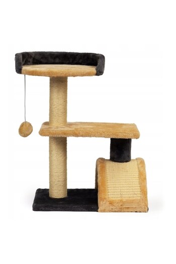 BEMİ Cat Play Structure with 3 Levels, Plush Covered, 55cm