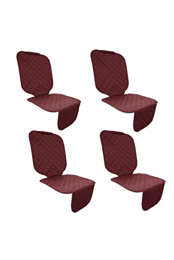 Metru Patrat Set 4 auto seat protectors, quilted, universal, burgundy, washable, waterproof