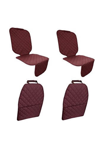 Metru Patrat Set 4 auto protections, quilted, universal, burgundy, washable, waterproof