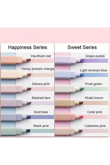 Newalor Set of pens, markers, aesthetic pastels with cap 12 pieces
